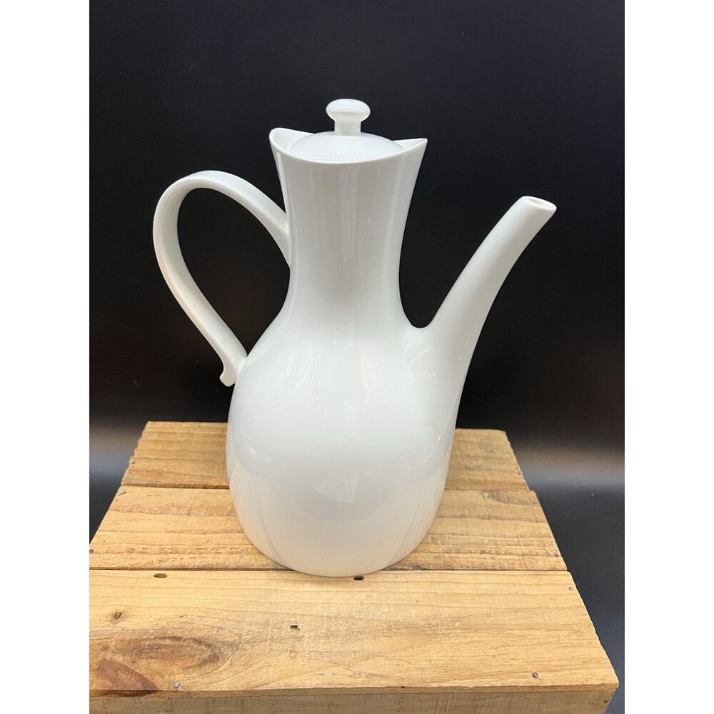 Vtg HALL Ernest Sohn Coffee/Tea Serving Pot Decanter - White